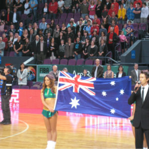 Cole Rintoul- Singing National Anthem at International Basketball Game Australia V NZ